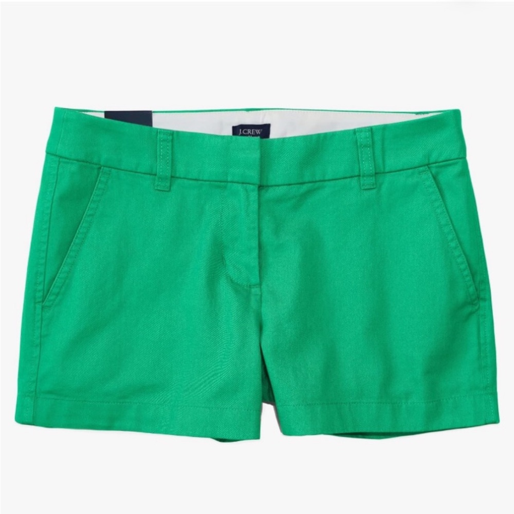 NWT J. Crew Size 6 Vibrant Green Women's Classic Chino Short 3.5” Inseam